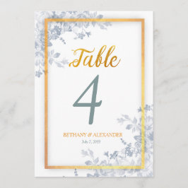 Glam Bloemen Gouden Frame Calligrafie Tafelnummer