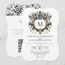 Glam Bloemen met QR Code Huwelijk