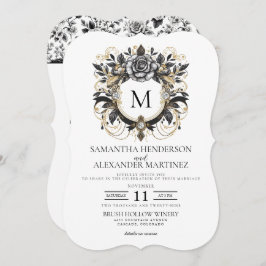  Glam Bloemen met QR Code Huwelijk Kaart