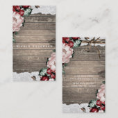 Glam Bloemen Rustiek Hout & Kant Elegant Land Visitekaartje (Voorkant / Achterkant)