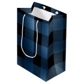 Glam Blue Black Buffalo Medium Cadeauzakje (Voorkant Gekanteld)
