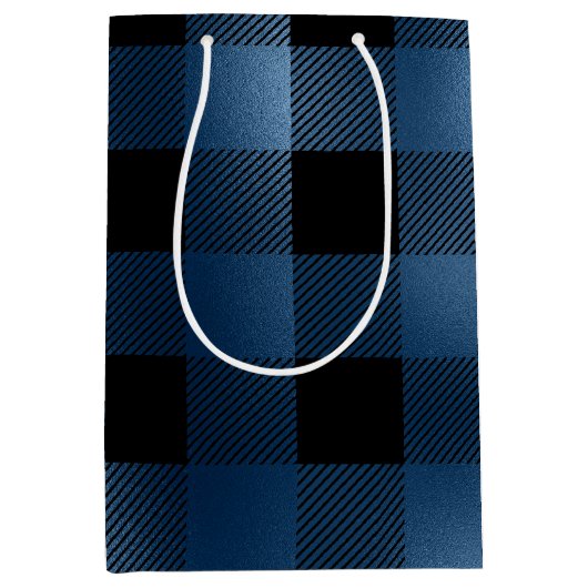 Glam Blue Black Buffalo Medium Cadeauzakje (Voorkant)