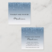 Glam Blue Driving Glitter Drift Artist Vierkante Visitekaartje (Voorkant / Achterkant)