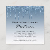 Glam Blue Driving Glitter Drift Artist Vierkante Visitekaartje (Achterkant)