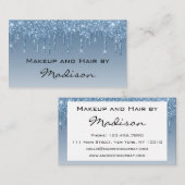 Glam Blue Driving Glitter Drift Artist Visitekaartje (Voorkant / Achterkant)