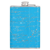 Glam Blue en Silver Glitter Seahorse Heupfles (Achterkant)