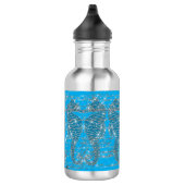 Glam Blue en Silver Glitter Seahorse Waterfles (Rechts)
