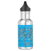 Glam Blue en Silver Glitter Seahorse Waterfles (Links)