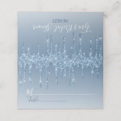 Glam Blue Glitter Drip Elegant Gepersonaliseerd Plaatskaartje (Buitenkant ongevouwen)
