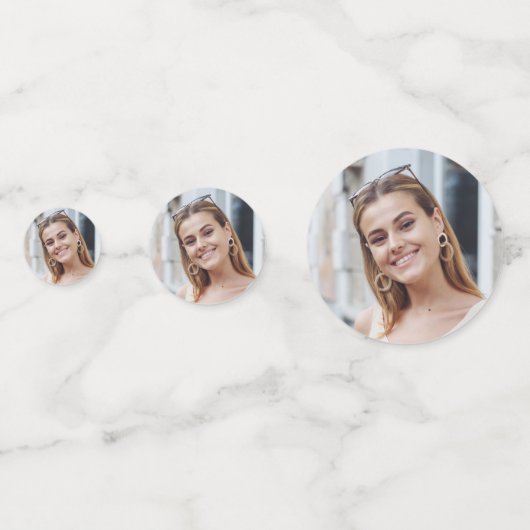 Glam Blue Glitter Drip Foto 21e verjaardag Confetti (Achterkanten)