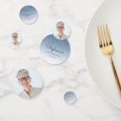 Glam Blue Glitter Drip Foto 50e verjaardag Confetti (Groep)