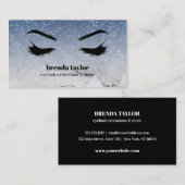 Glam Blue glitter ombre Marble Eyelash Browbar Visitekaartje (Voorkant / Achterkant)