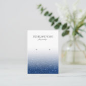 Glam Blue Glitter Ombre Sieraden Oorbel display Visitekaartje (Staand voorkant)