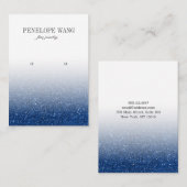 Glam Blue Glitter Ombre Sieraden Oorbel display Visitekaartje (Voorkant / Achterkant)