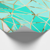 Glam Blue Golden Stripes Diamond Wrapping Paper Cadeaupapier (Hoek)