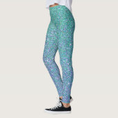 Glam Blue Green en Paarse glitter Leggings (Links)