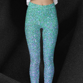 Glam Blue Green en Paarse glitter Leggings
