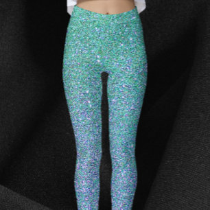 Glam Blue Green en Paarse glitter Leggings