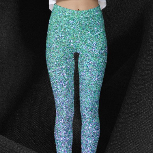 Glam Blue Green en Paarse glitter Leggings