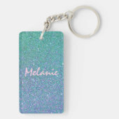 Glam Blue Green en Paarse glitter Sleutelhanger (achterkant)