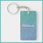 Glam Blue Green en Paarse glitter Sleutelhanger