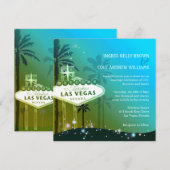 Glam Blue Las Vegas bruiloft Kaart (Voorkant / Achterkant)