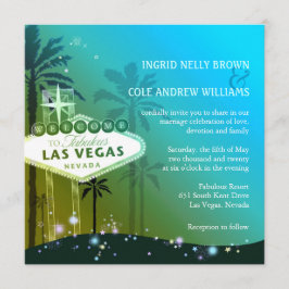 Glam Blue Las Vegas bruiloft Kaart