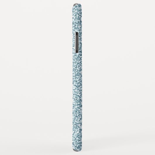 Glam Blue Silver Glitter Sparkles Monogram Case-Mate iPhone Case (Achterkant/rechts)