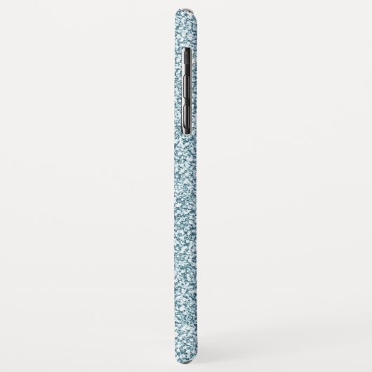 Glam Blue Silver Glitter Sparkles Monogram Case-Mate iPhone Case (Achterkant/links)