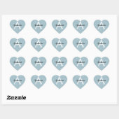 Glam Blue Silver Glitter Sparkles Monogram Hart Sticker (Vel)