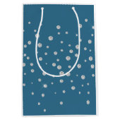 Glam Blue White Diamonds Bruiloftsfeest Medium Cadeauzakje (Voorkant)