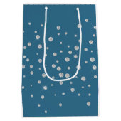 Glam Blue White Diamonds Bruiloftsfeest Medium Cadeauzakje (Achterkant)