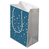 Glam Blue White Diamonds Bruiloftsfeest Medium Cadeauzakje (Achterkant Gekanteld)