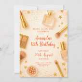 Glam Blush and Glow Birthday Party Kaart (Voorkant)