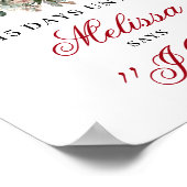 Glam Blush Burgundy Countdown Sign Tafelmodel Poster (Hoek)