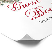 Glam Blush Burgundy Gastboek Poster Bord (Hoek)