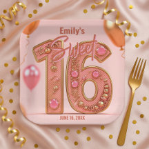 Glam Blush en Rose Goud Glitter Sweet Sixteen 