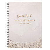 Glam blush glitter roos goudbruiloft notitieboek (Voorkant)