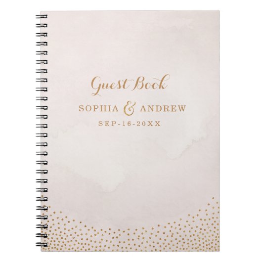 Glam blush glitter roos goudbruiloft notitieboek (Voorkant)