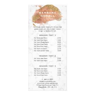 Glam Blush Gold Glitter Paint Wit Marmer Reclamekaart