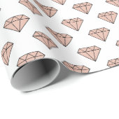 Glam Blush Pink Diamond Patroon Cadeaupapier (Rol Hoek)