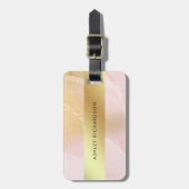 Glam Blush Pink en Faux Gold Bagagelabel (Voorkant verticaal)