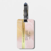 Glam Blush Pink en Faux Gold Bagagelabel (Achterkant verticaal)