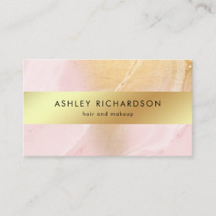 Glam Blush Pink en Faux Gold Social Media Visitekaartje