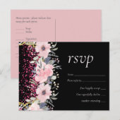 Glam Blush Pink Floral Moderne Weddenschap Briefkaart (Voorkant / Achterkant)