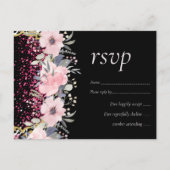 Glam Blush Pink Floral Moderne Weddenschap Briefkaart (Voorkant)