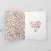  Glam Blush Pink Glitter Birthday Heart Kaart (Binnen)