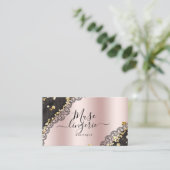 Glam Blush Pink Glitter Lace Lingerie Visitekaartje (Staand voorkant)