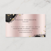 Glam Blush Pink Glitter Lace Lingerie Visitekaartje (Achterkant)