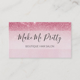 Glam Blush Pink Glitter Ombre Pink Salon Girly Visitekaartje